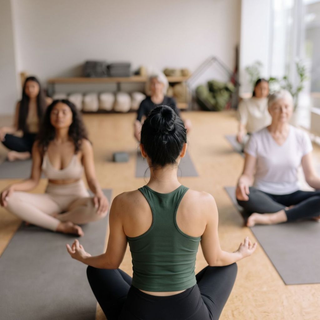 Group yoga session by Namitha Tantri at antwerp belgium. 