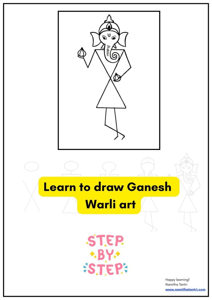 Lord Ganesh drawing step by step guide in Warli art