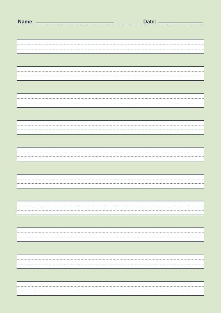 Handwriting practice worksheets. Notepad for children. 4 liner